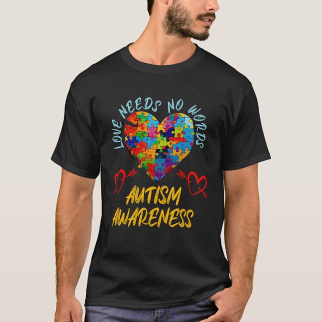 T-shirt Autism awareness colorful puzzle heart Autistic (Devant)
