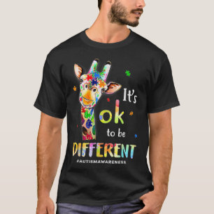 T-shirt Autism Awareness Cute Giraffe Animals Be Different