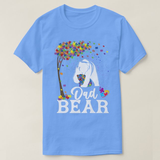 T-shirt Autism Awareness Dad Bear Support Autistic Premium (Design devant)