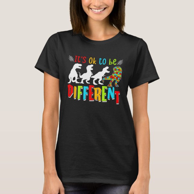 T-shirt Autism Awareness Dinosaurs Kid Boys Autism Differe (Devant)
