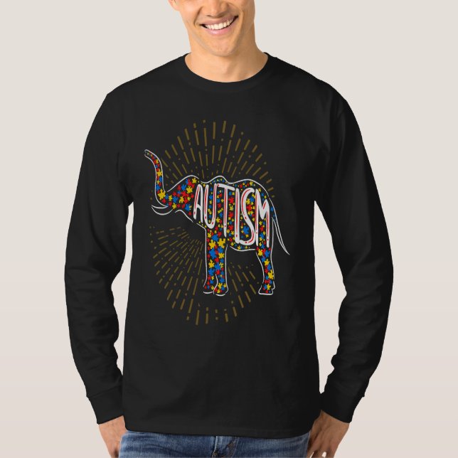 T-shirt Autism Awareness Elephant  Boys Kids Men Girls Wom (Devant)