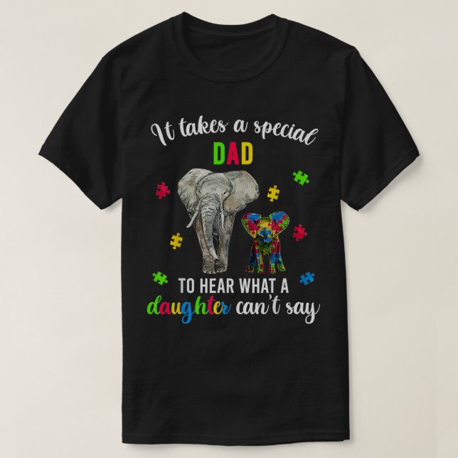 T-shirt Autism Awareness Family Support s, Autism Dad Elep (Design devant)
