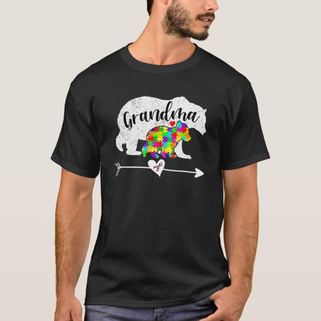 T-shirt Autism Awareness Grandma Bear Support Autistic Adu (Devant)