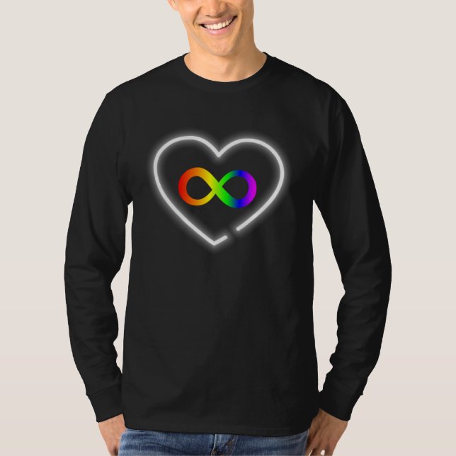 T-shirt Autism Awareness Heart Infinity Symbol (Devant)