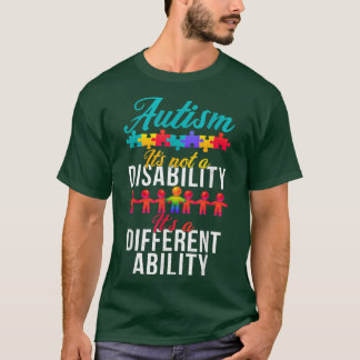 T-shirt Autism Awareness It's a Different Ability Skeleton