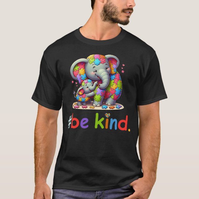 T-shirt Autism Awareness Kindness Gifts Elephant Mom Baby  (Devant)