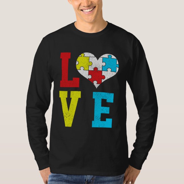 T-shirt Autism Awareness LOVE Autistic Pride Asperger Prou (Devant)