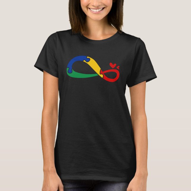 T-shirt Autism Awareness Love Heart Puzzle Piece  3 (Devant)