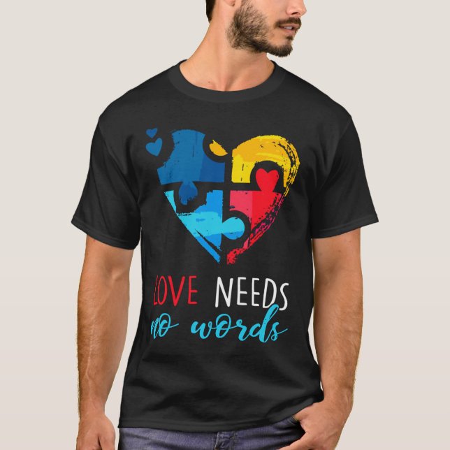T-shirt Autism Awareness Love Needs No Words Pul Active (Devant)