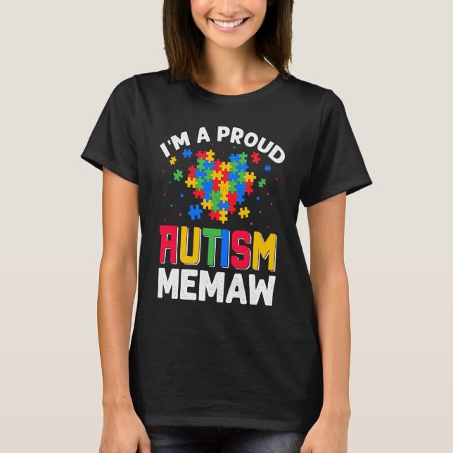 T-shirt Autism Awareness Matching Family I'm a Proud Autis (Devant)