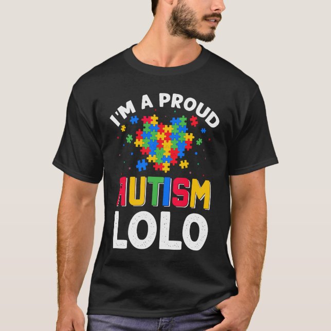 T-shirt Autism Awareness Matching Family I'm a Proud Autis (Devant)