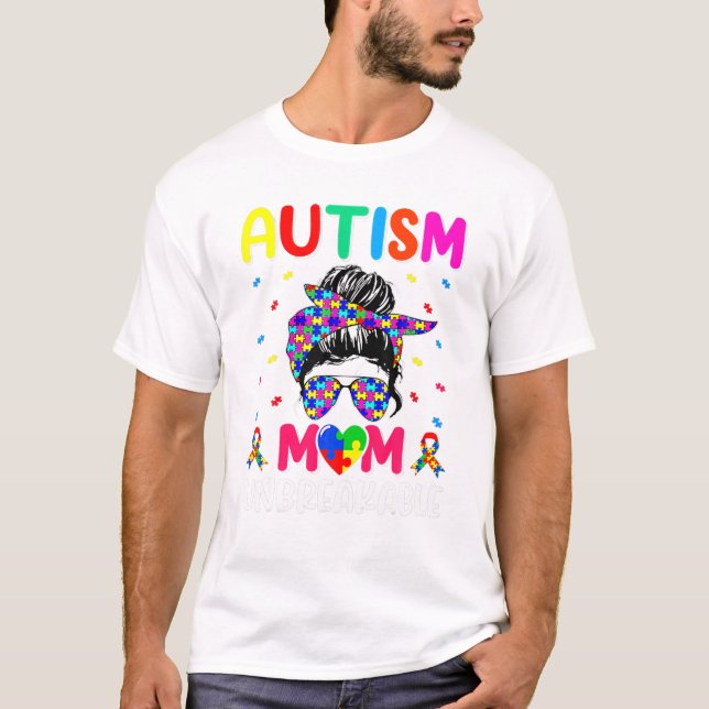 T-shirt Autism Awareness Mom Life (Devant)