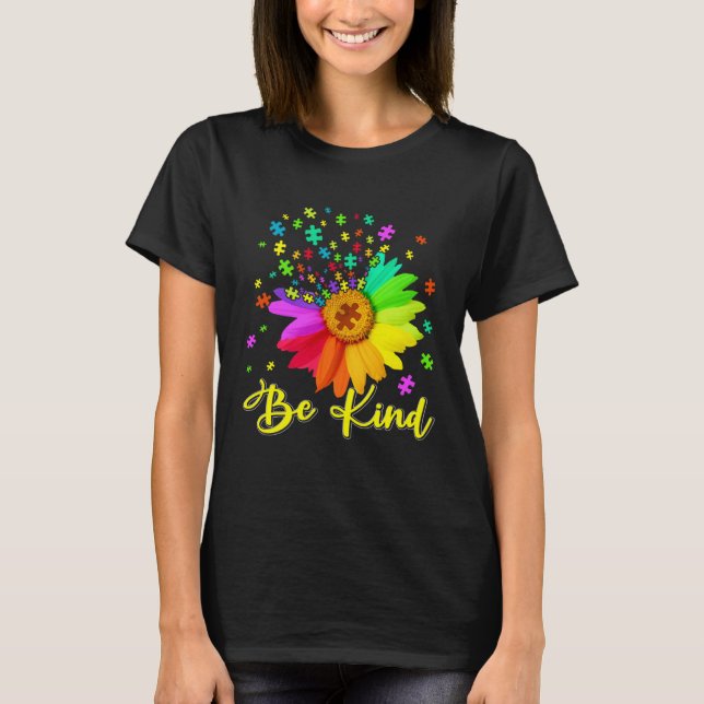 T-shirt Autism Awareness Month Be Kind Cute Men Women Kids (Devant)