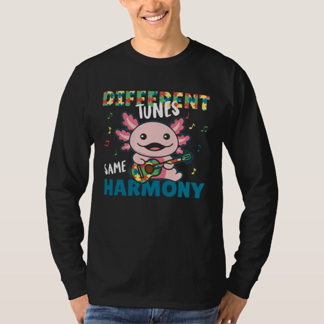 T-shirt Autism Awareness Month Different Tunes Same Harmon (Devant)