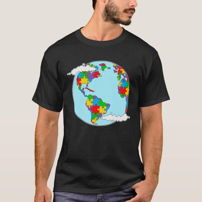 T-shirt Autism Awareness Month Earth Day 2023 Puzzle Piece (Devant)