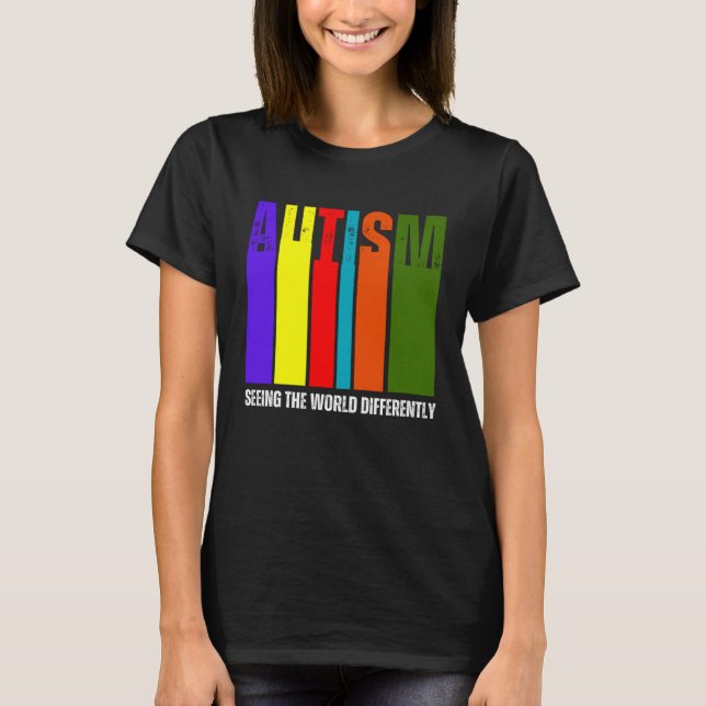 T-shirt Autism Awareness Month Support Seeing the World Di (Devant)
