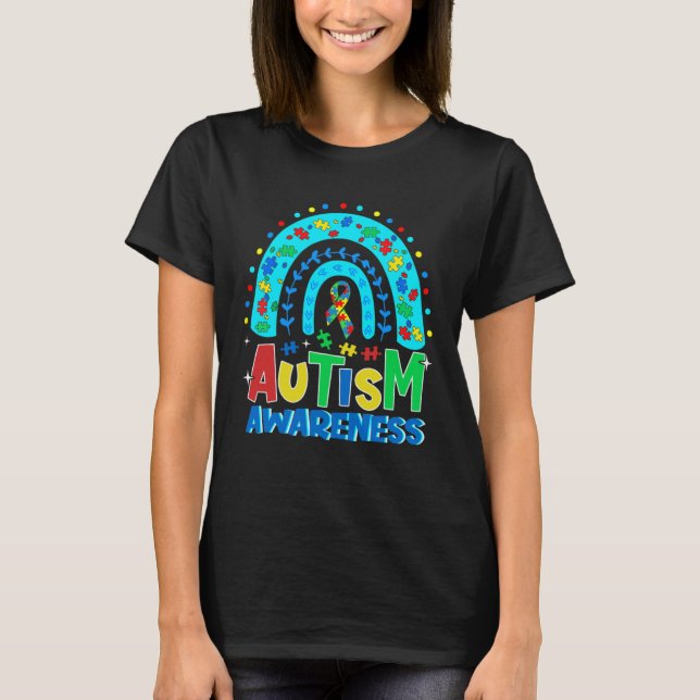 T-shirt Autism Awareness  Rainbow Puzzle Autism Awareness  (Devant)