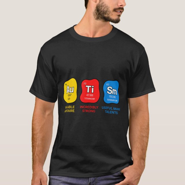 T-shirt Autism awareness science periodic table elements (Devant)