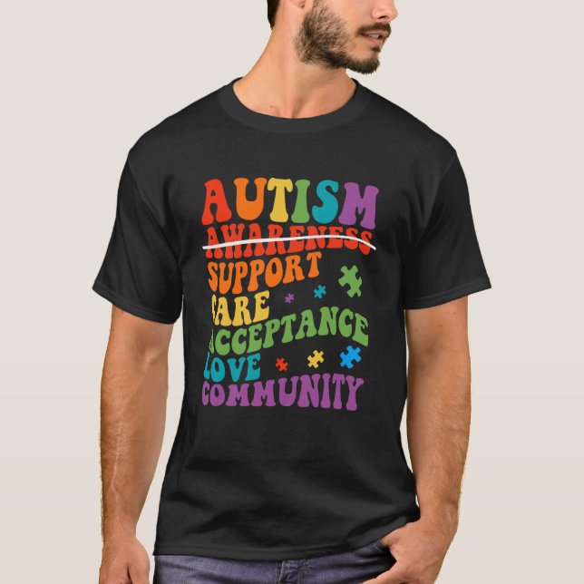 T-shirt Autism Awareness Support Care Acceptance Ally Groo (Devant)