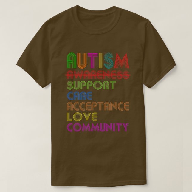T-shirt Autism Awareness Support Care Acceptance Ally TShi (Design devant)