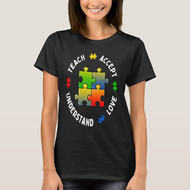 T-shirt Autism Awareness Teacher Teach Accept Understand L (Devant)
