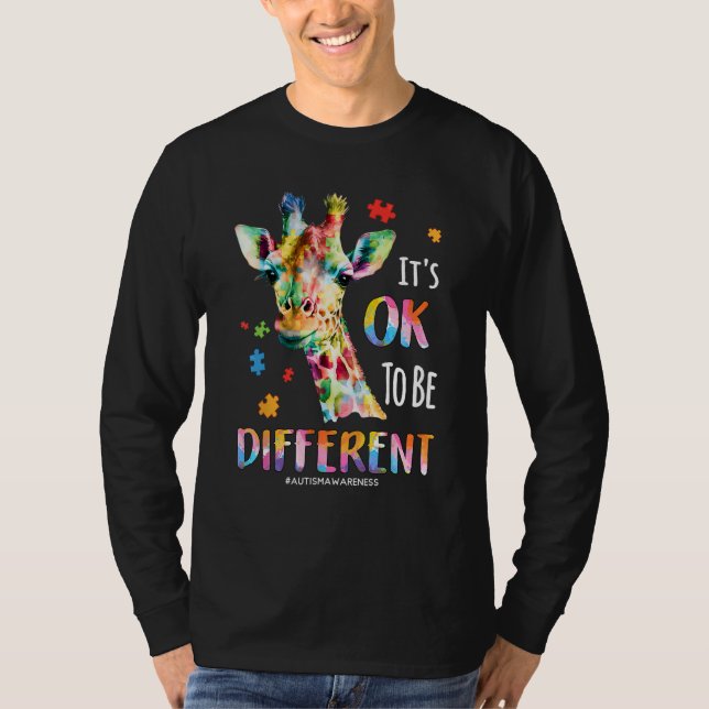 T-shirt Autism Awareness Women Kid Its Ok To Be Different  (Devant)