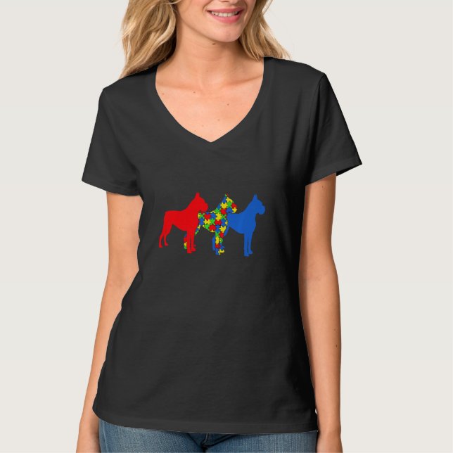 T-shirt Autism Boxer Chien Sensibilisation sur l'autisme C (Devant)