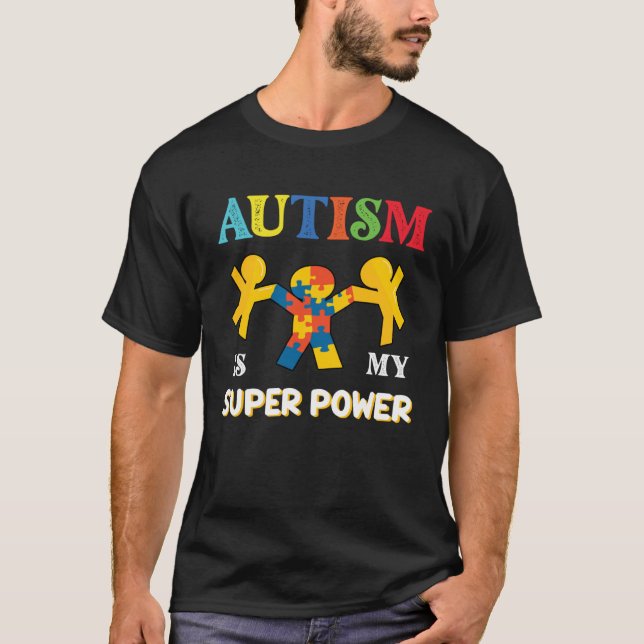 T-shirt autism day awareness autistic love puzzle kids pro (Devant)