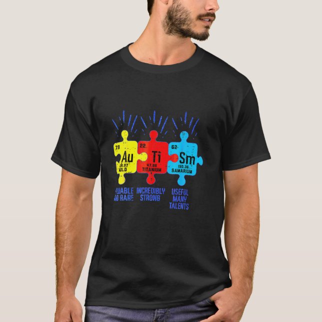 T-shirt Autism Elements Peri Odic Ta Ble Awareness A SD Me (Devant)