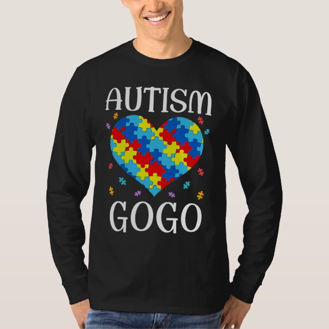 T-shirt Autism Gogo Matching Family Heart Autism Awareness (Devant)