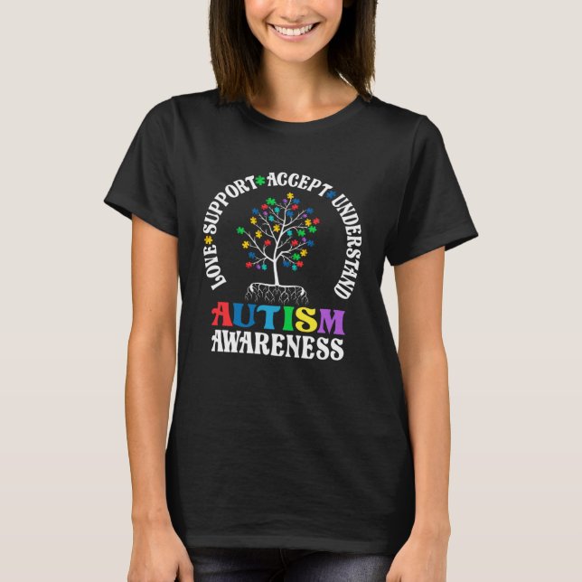 T-shirt Autism Love Accept Support Autism Awareness Month  (Devant)