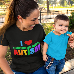 T-shirt Autism Love Rainbow Family Support Coloré Cute
