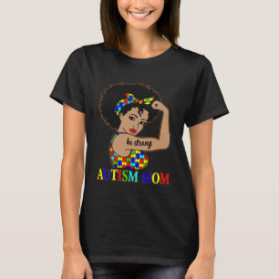 T-shirt Autism Mom Afro Mother Black Women Puzzle Pièce Au