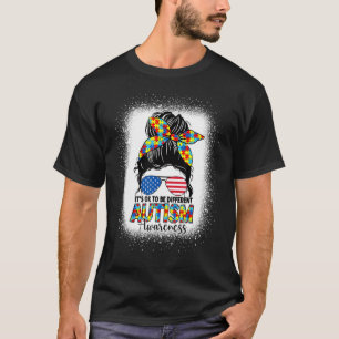 T-shirt Autism Mom It's Ok To Be Different 4th Of July Mot