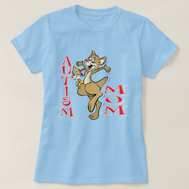 T-shirt Autism Mom - Kangaroo et Joey (Design devant)