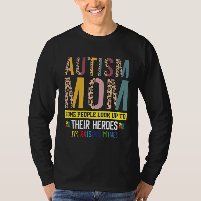 T-shirt Autism Mom Life Awareness Leopard  Motheru2019s Da (Devant)
