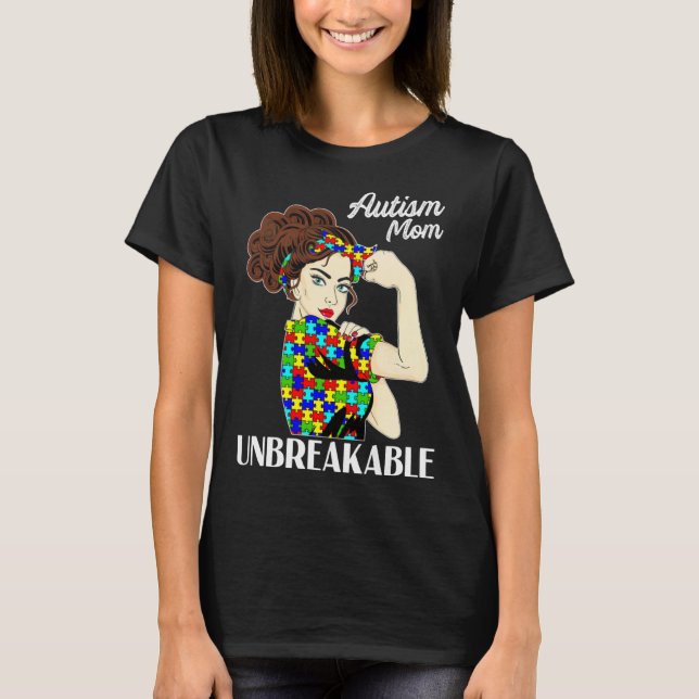 T-shirt Autism Mom Unbreakable Puzzle Piece Autism Awarene (Devant)