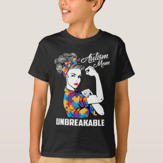 T-shirt Autism Mom Unbreakable Sensibilisation sur l'autis