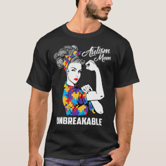 T-shirt Autism Mom Unbreakable Sensibilisation sur l'autis