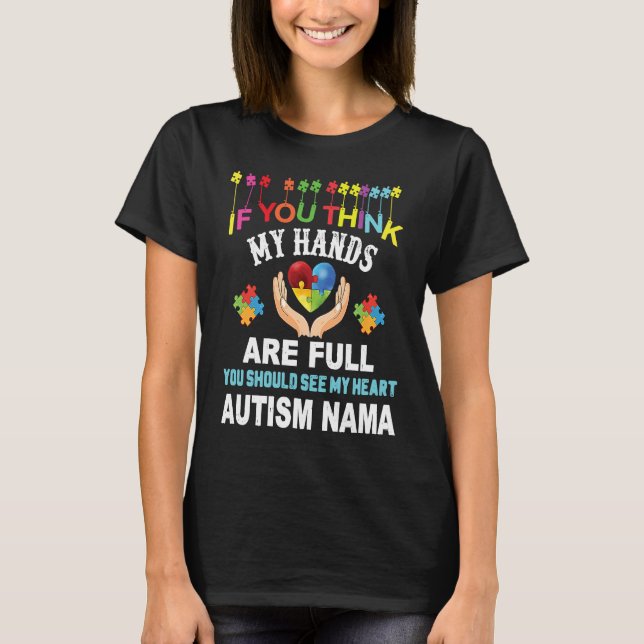 T-shirt Autism Nama Autism Awareness Love Heart Puzzle Pie (Devant)