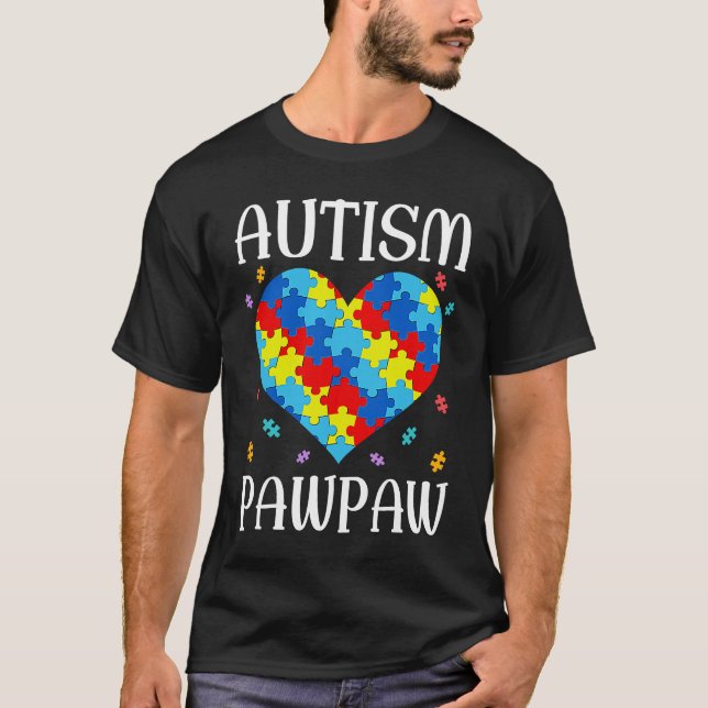 T-shirt Autism Pawpaw Matching Family Heart Autism Awarene (Devant)