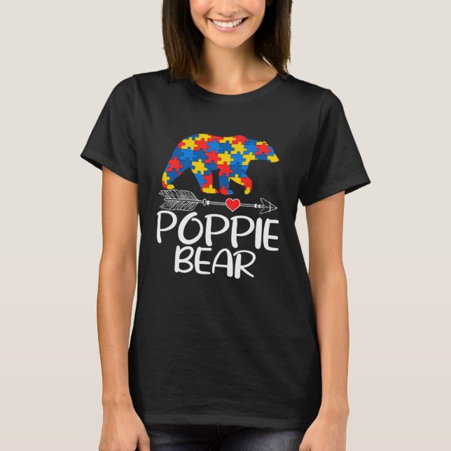 T-shirt Autism Poppie Bear Autistic Support Autism Awarene (Devant)