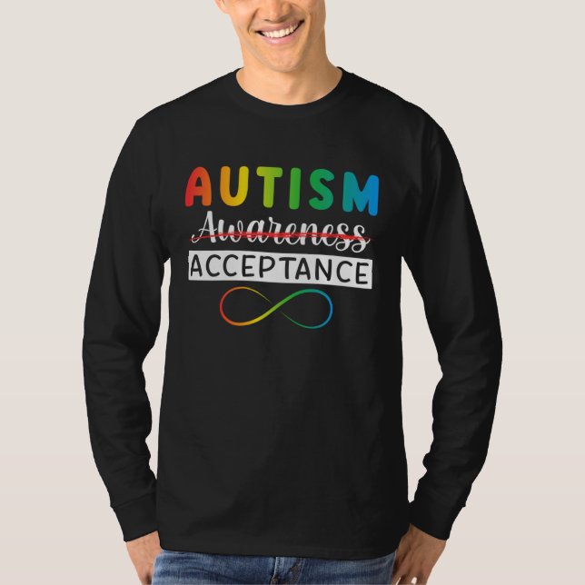 T-shirt Autism Red Instead Acceptance Not Awareness Autism (Devant)