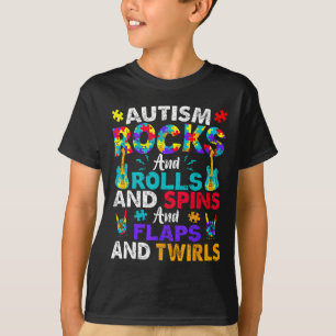 T-shirt Autism Rocks Et Rolls Drôle Sensibilisation sur l'