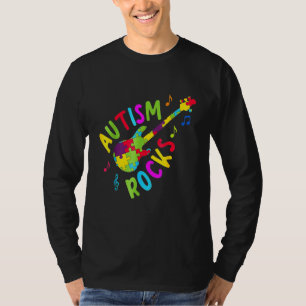 T-shirt Autism Rocks Sensibilisation sur l'autisme Guitare