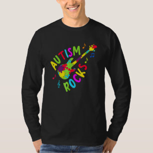 T-shirt Autism Rocks Sensibilisation sur l'autisme Guitare
