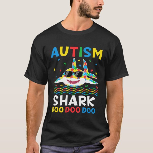 T-shirt Autism Shark Puzzle Awareness Day Cute For Boys Gi (Devant)