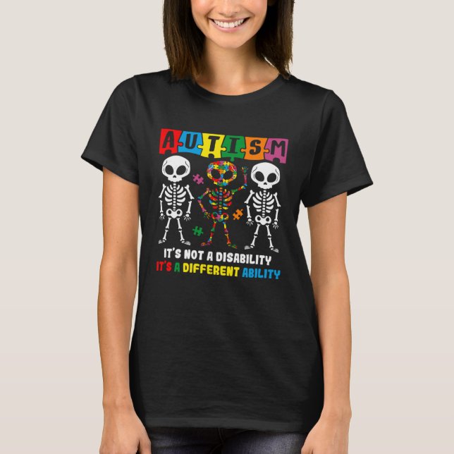 T-shirt Autism Skull Dance  Autism Awareness For Mom Dad K (Devant)