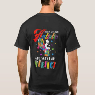 T-shirt Autism Society Dit Autistique Dieu Dit Que Je Suis