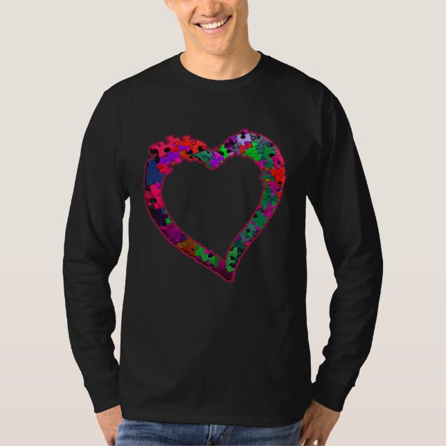 T-shirt Autism solidarity autistic awareness puzzle heart (Devant)
